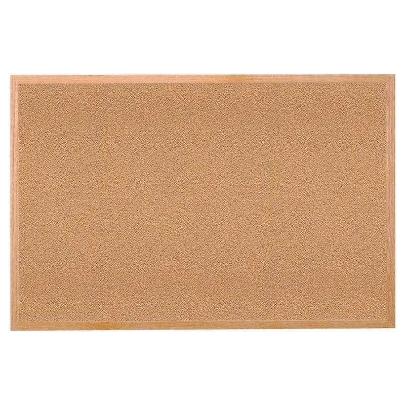 Ghent Cork Bulletin Board, 18in x 24in, Wood Frame With Brown Finish MPN:GH-14181