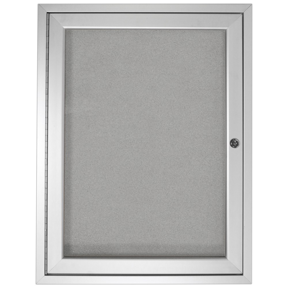 Ghent 1 Door Enclosed Vinyl Bulletin Board, Satin Aluminum Frame, 36inH x 24inW, Silver MPN:PA13624VX-193