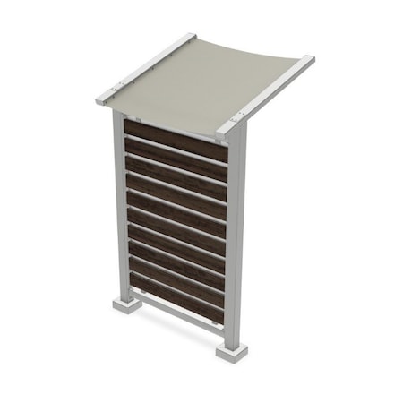 63''Wx105''H Preserve, Single Unit, Glass, Walnut Slat Wall, Anodized Silver Frame, Cadet Grey Awning MPN:PSV1FGSSILGRYWAL