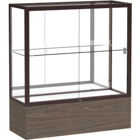 Reliant Counter Case Mirror Back Dark Bronze Frame Walnut Vinyl Base 36
