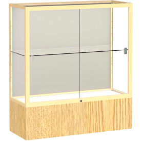Reliant Counter Case Plaque Back Champagne Gold Frame Light Oak Vinyl Base 36