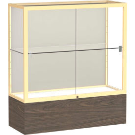 Reliant Counter Case Plaque Back Champagne Gold Frame Walnut Vinyl Base 36