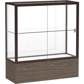 Reliant Counter Case White Back Dark Bronze Frame Walnut Vinyl Base 36