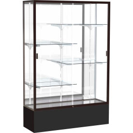 Spirit Display Case Black Base Bronze Frame Mirror Back 48
