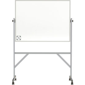 Ghent® Reversible Mobile Magnetic Hygienic Porcelain Whiteboard w/ Aluminum Frame 48