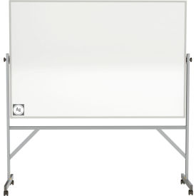Ghent® Reversible Mobile Magnetic Hygienic Porcelain Whiteboard w/ Aluminum Frame 96