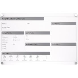 Ghent Graphics Slide Changeable Glassboard w/ Standoffs Horizontal 24