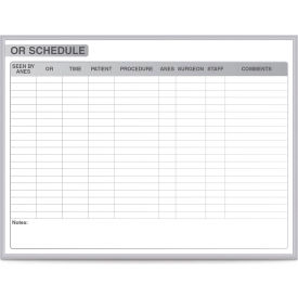 Ghent Operating Room Graphic Whiteboard - Magnetic Steel Surface - 3' x 4' - Silver Frame GRPM313S-34