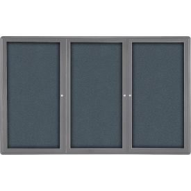 Ghent Ovation Enclosed Bulletin Board 3 Door 72