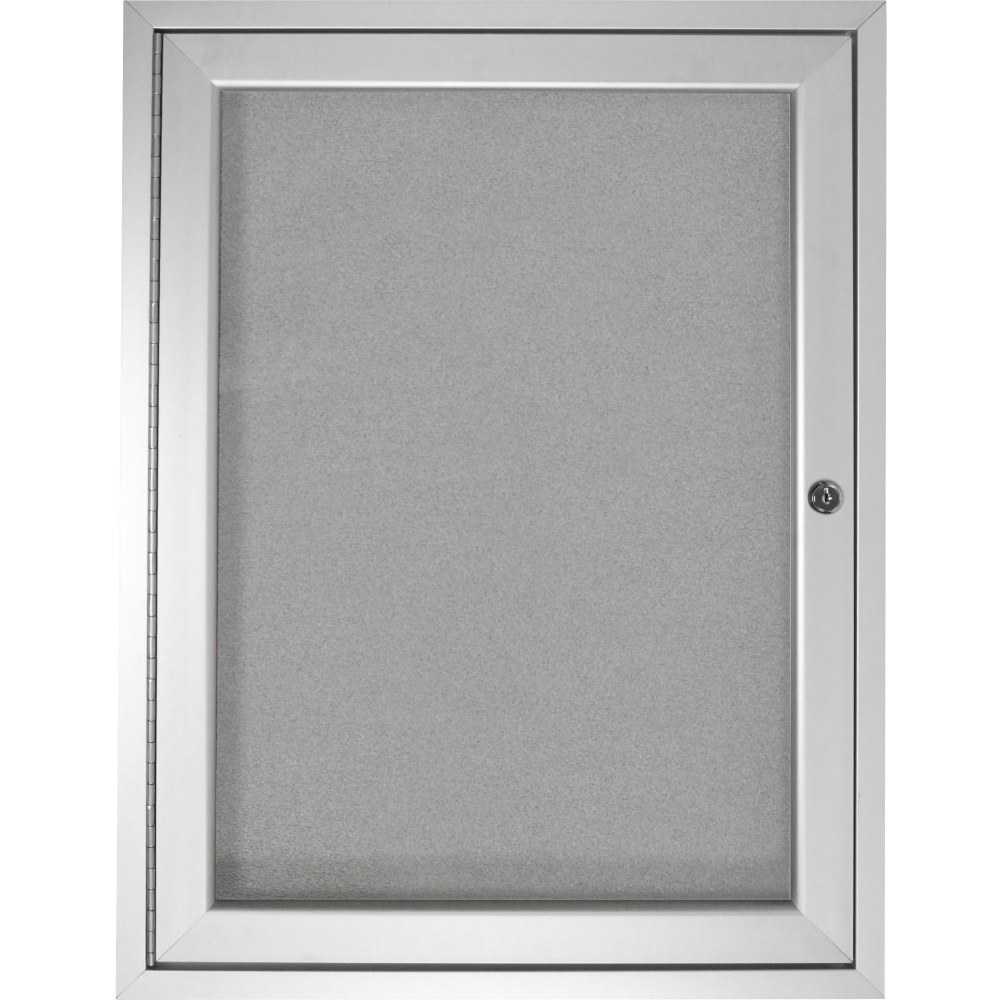 Ghent 1 Door Enclosed Vinyl Bulletin Board, Satin Aluminum Frame, 24inH x 18inW, Silver MPN:PA12418VX-193