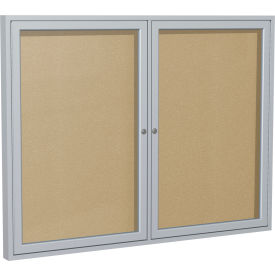 Ghent Enclosed Bulletin Board Outdoor 2 Door 60