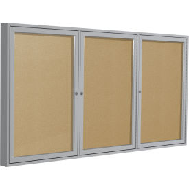 Ghent Enclosed Bulletin Board Outdoor 3 Door 72