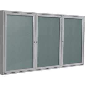 Ghent Enclosed Bulletin Board Outdoor 3 Door 72