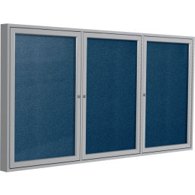 Ghent Enclosed Bulletin Board Outdoor 3 Door 72