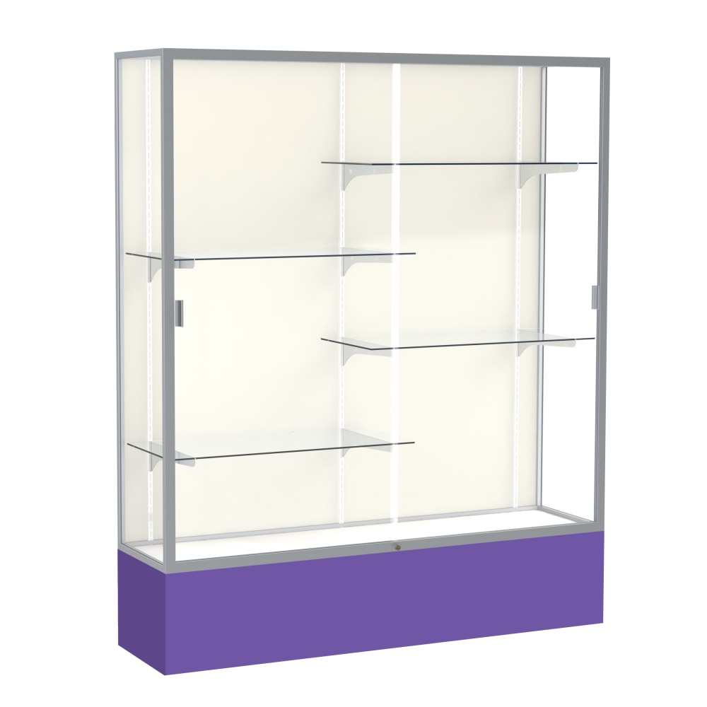 Waddell Spirit 4-Shelf Floor Display Case, 72inH x 60inW x 16inD, Purple Base/Satin Finish MPN:375PB-SN-PE