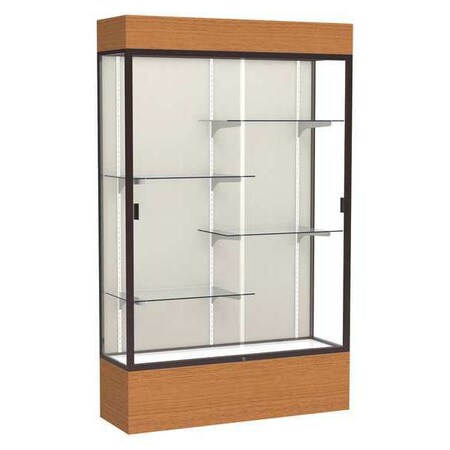 Lighted Floor Display Case 48x80x16, Plaque MPN:2174PB-BZ-MK