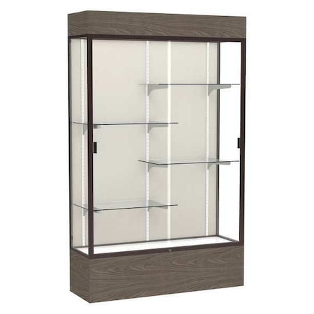 Lighted Floor Display Case 48x80x16, Plaque MPN:2174PB-BZ-WV