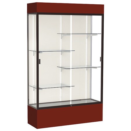 Lighted Floor Display Case 48x80x16, Plaque MPN:3174PB-BZ-MN