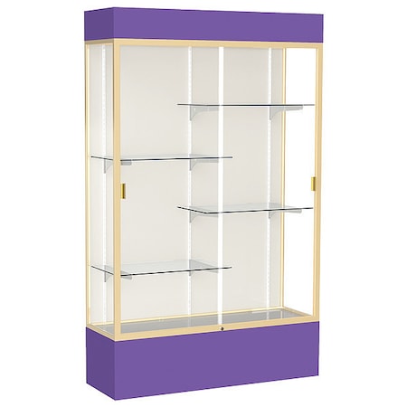 Lighted Floor Display Case 48x80x16, Plaque MPN:3174PB-GD-PE