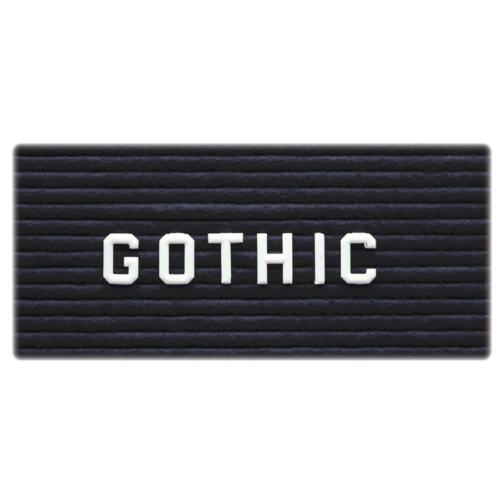 Ghent 3/4in Gothic Letters, 0.75inH, White, Plastic, Pack Of 327 MPN:LG34