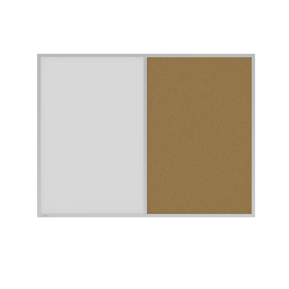 Ghent Non-Magnetic Whiteboard Corkboard Combo, 36in x 48in, White, Natural Aluminum Frame MPN:ACOM34