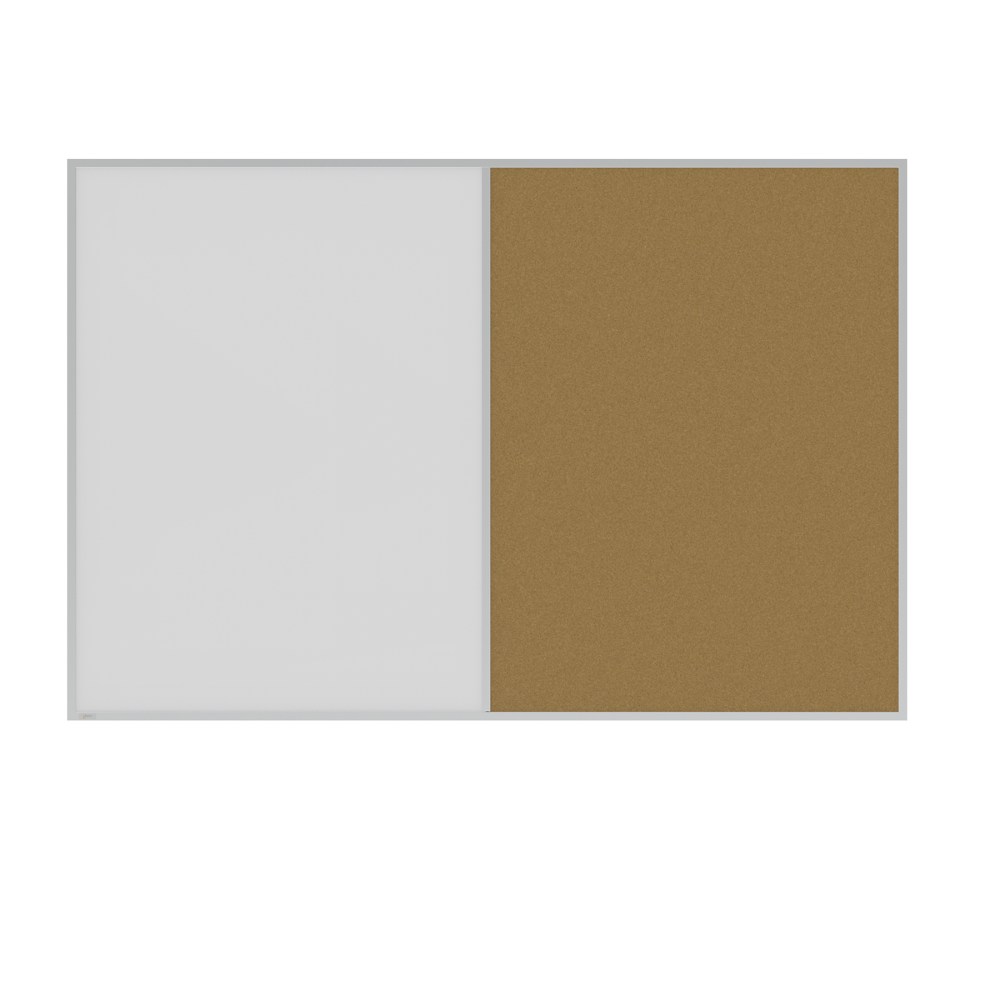 Ghent Non-Magnetic Whiteboard Corkboard Combo, 48-1/2in x 72-1/2in, White, Natural Aluminum Frame MPN:ACOM46