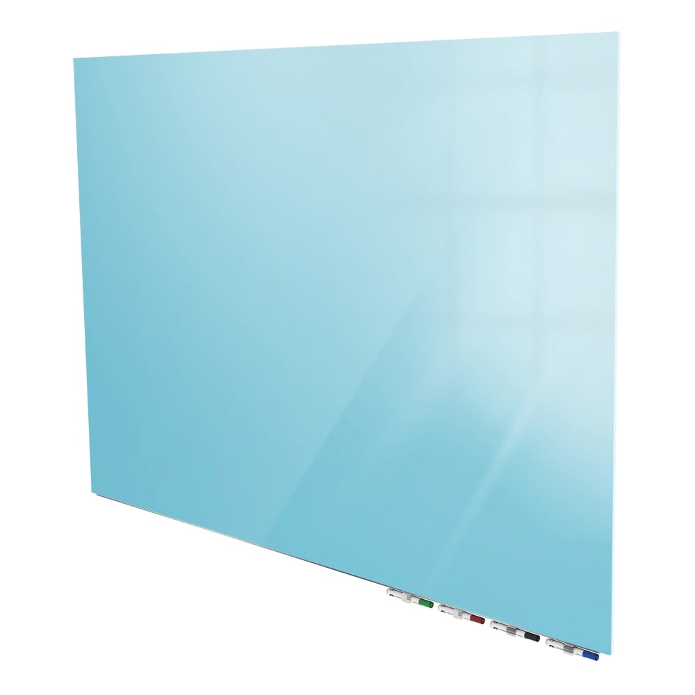 Ghent Aria Magnetic Low-Profile 1/4in Glass Unframed Dry-Erase Whiteboard Set, 48in x 72in, Blue MPN:ARIASM46BE