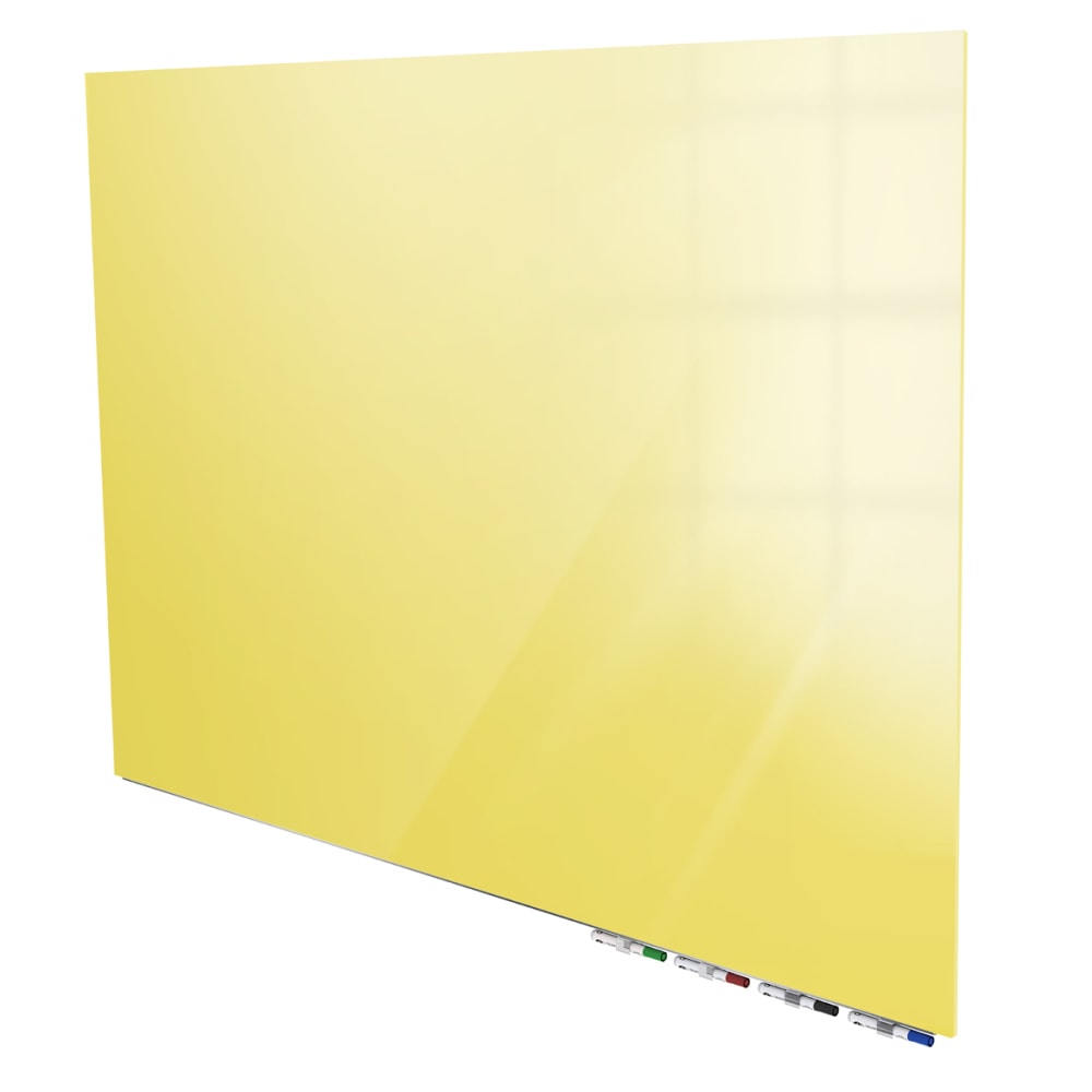 Ghent Aria Low Profile Magnetic Dry-Erase Whiteboard, Glass, 48in x 72in, Yellow MPN:ARIASM46YW
