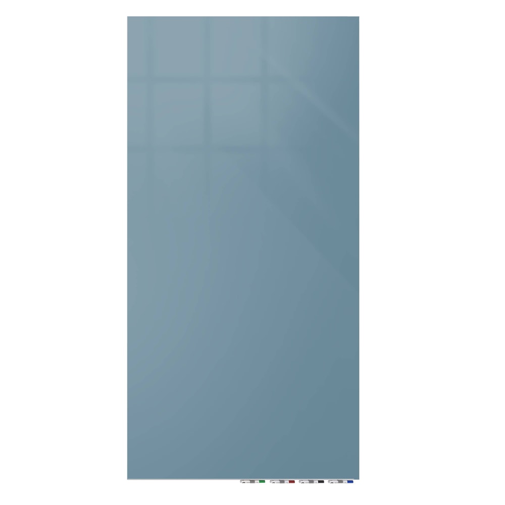 Ghent Aria Low-Profile Magnetic Glass Whiteboard, 60in x 36in, Denim MPN:ARIASM53DM