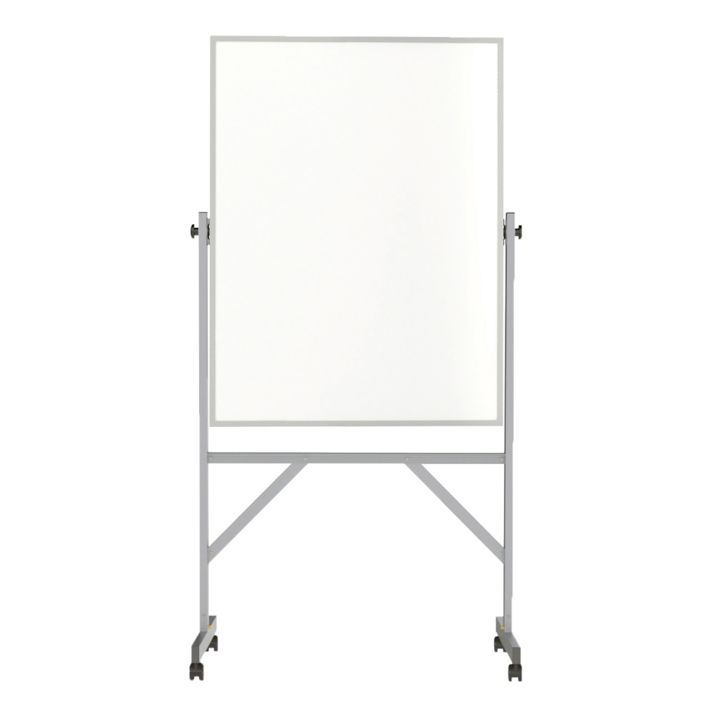 Ghent Reversible Dry-Erase Whiteboard, 48in x 36in, Aluminum Frame With Silver Finish MPN:ARMM43
