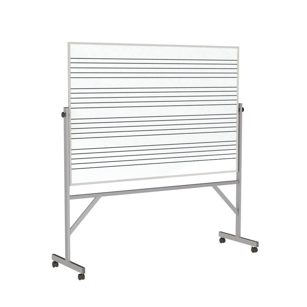 Ghent Reversible Magnetic Dry-Erase Whiteboard, Porcelain, 78-1/4in x 77in, White, Satin Metal Frame MPN:GARM1M146-MS1