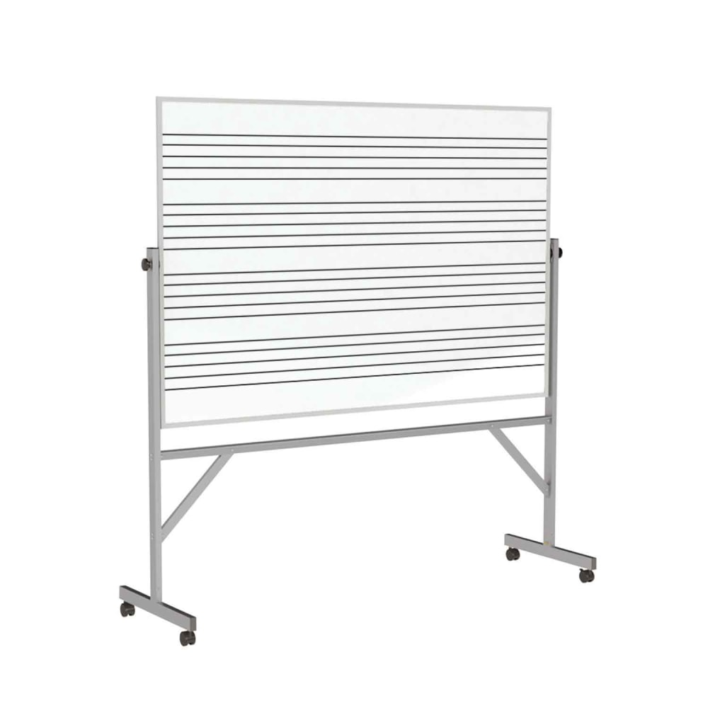 Ghent Reversible Two-Sided Magnetic Dry-Erase Whiteboard, Porcelain, 78-1/4in x 77in, White, Satin Metal Frame MPN:GARM1M146-MS2