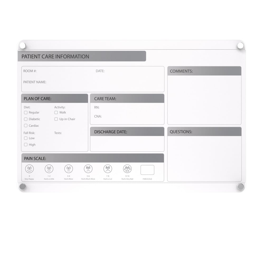 Ghent Graphics Non-Magnetic Dry-Erase Glassboard, 18in x 24in, White MPN:GRPHMYRNFM11P-18-12H