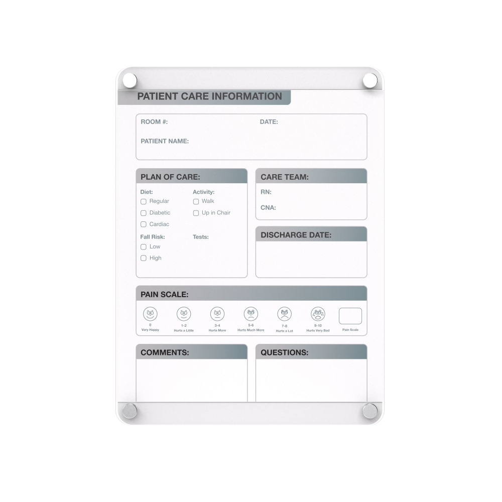 Ghent Graphics Non-Magnetic Dry-Erase Glassboard, 24in x 18in, White MPN:GRPHMYRNFM11P-18-12V