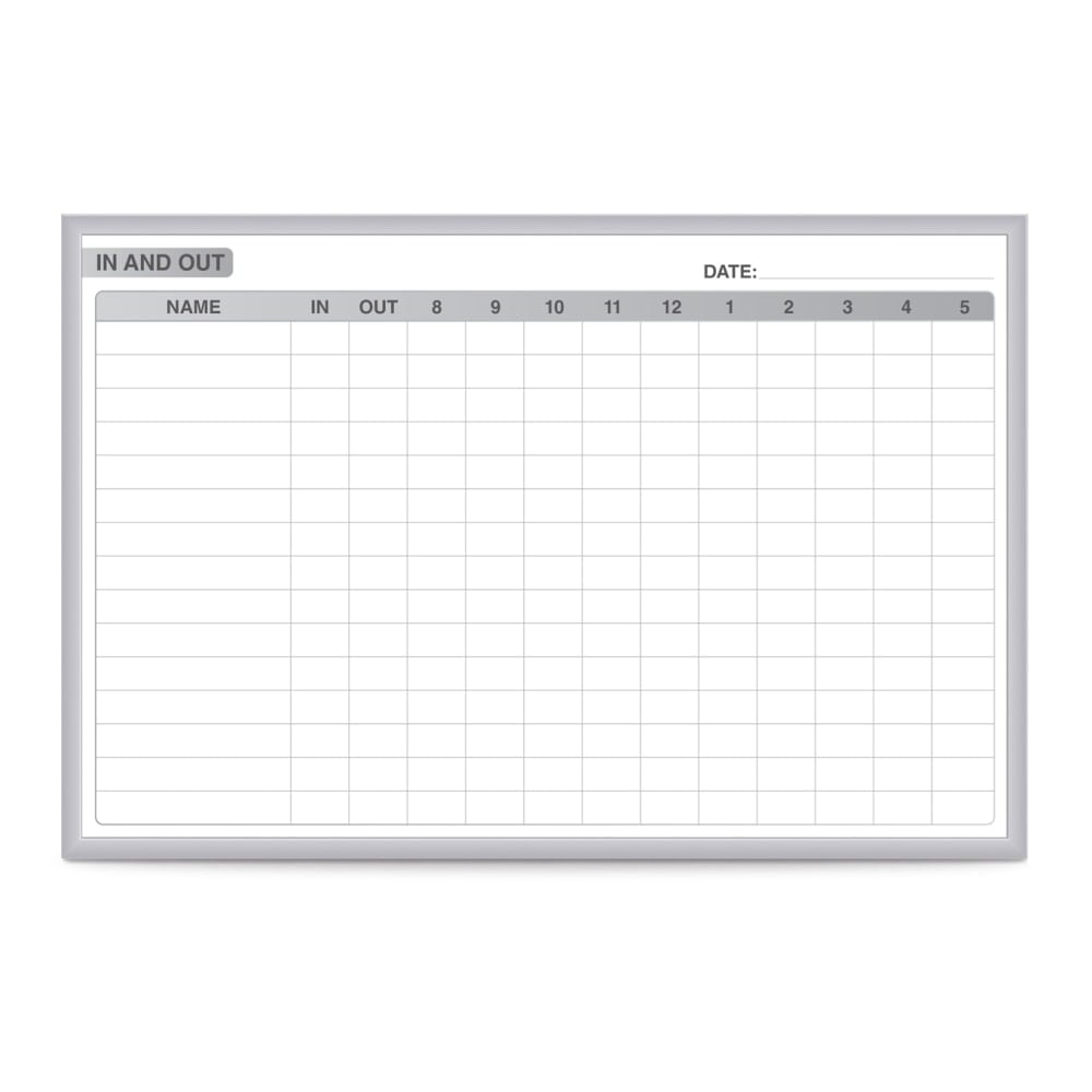 Ghent Manufacturing In/Out Magnetic Dry-Erase Whiteboard, 24in x 36in, Aluminum Frame With Silver Finish MPN:GRPM301E-23