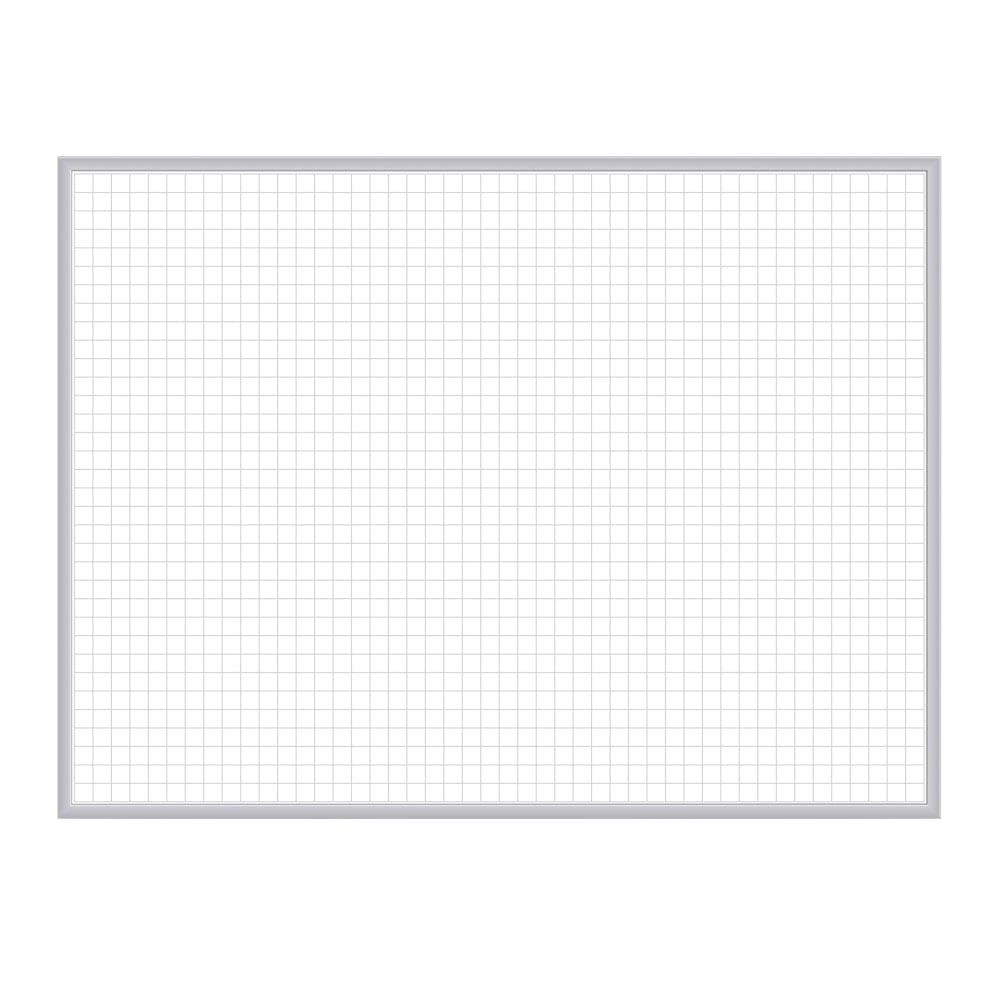 Ghent Grid 1in x 1in Magnetic Dry-Erase Whiteboard, 24in x 36in, Aluminum Frame With Satin Silver Finish MPN:GRPM321G-23