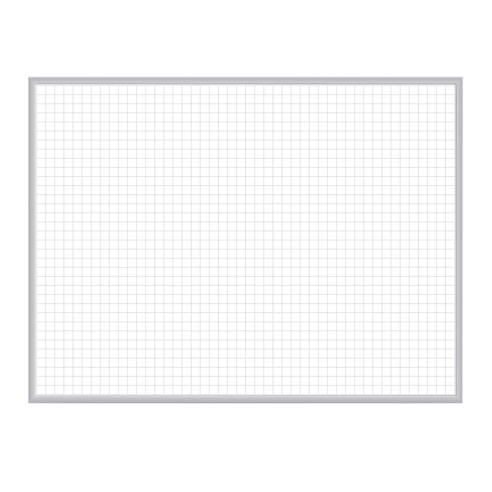 Ghent 1in x 1in Grid Magnetic Dry-Erase Whiteboard, 36in x 48in, Aluminum Frame With Satin Silver Finish MPN:GRPM321G-34