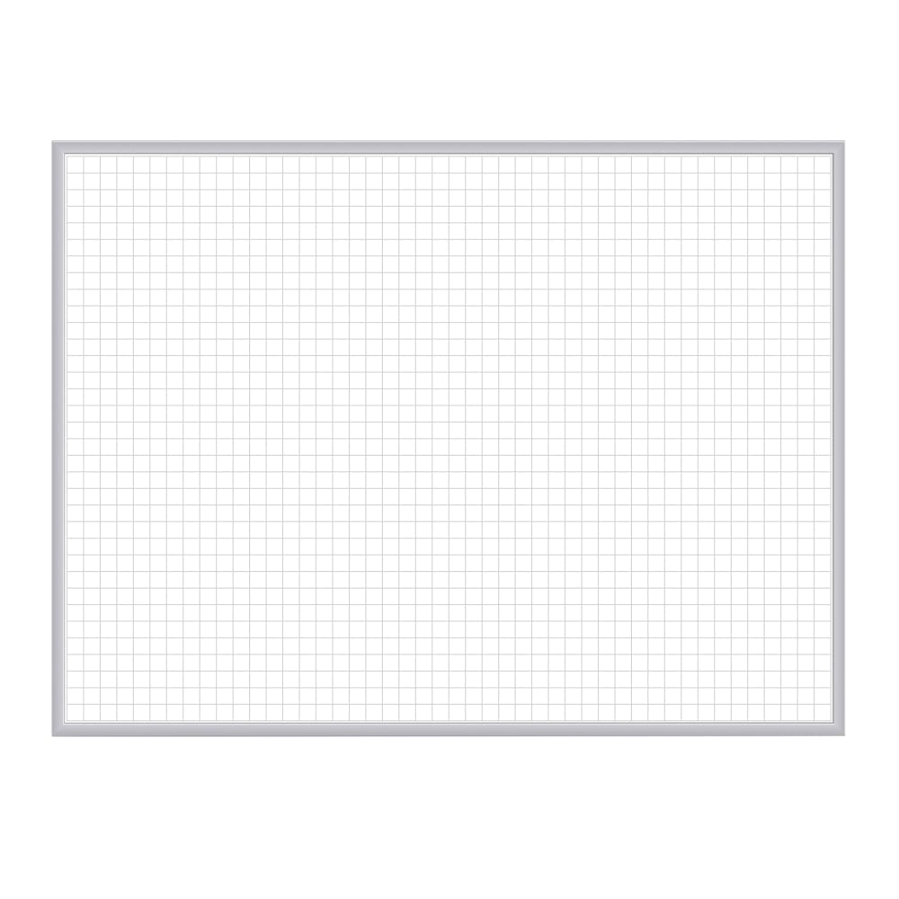 Ghent Grid 1in x 1in Magnetic Dry-Erase Whiteboard, 48 1/2in x 96 1/2in, Satin, Aluminum Frame With Silver Finish MPN:GRPM321G-48