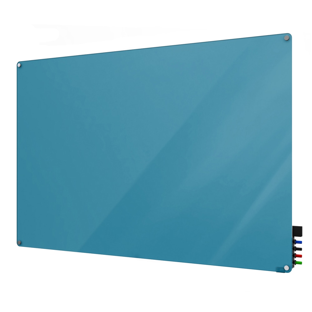 Ghent Harmony Magnetic Glass Unframed Dry-Erase Whiteboard, 24in x 36in, Blue MPN:HMYRM23BE