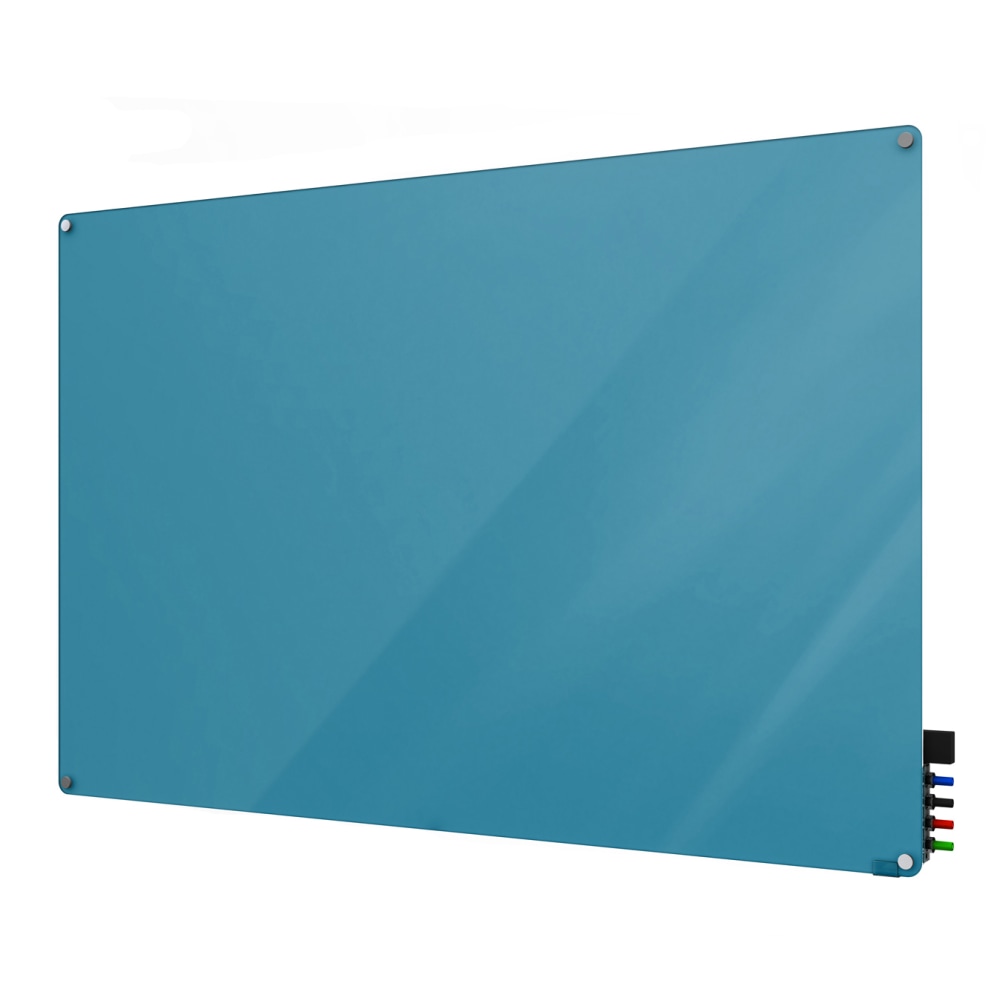 Ghent Harmony Magnetic Glass Unframed Dry-Erase Whiteboard, 36in x 48in, Blue MPN:HMYRM34BE