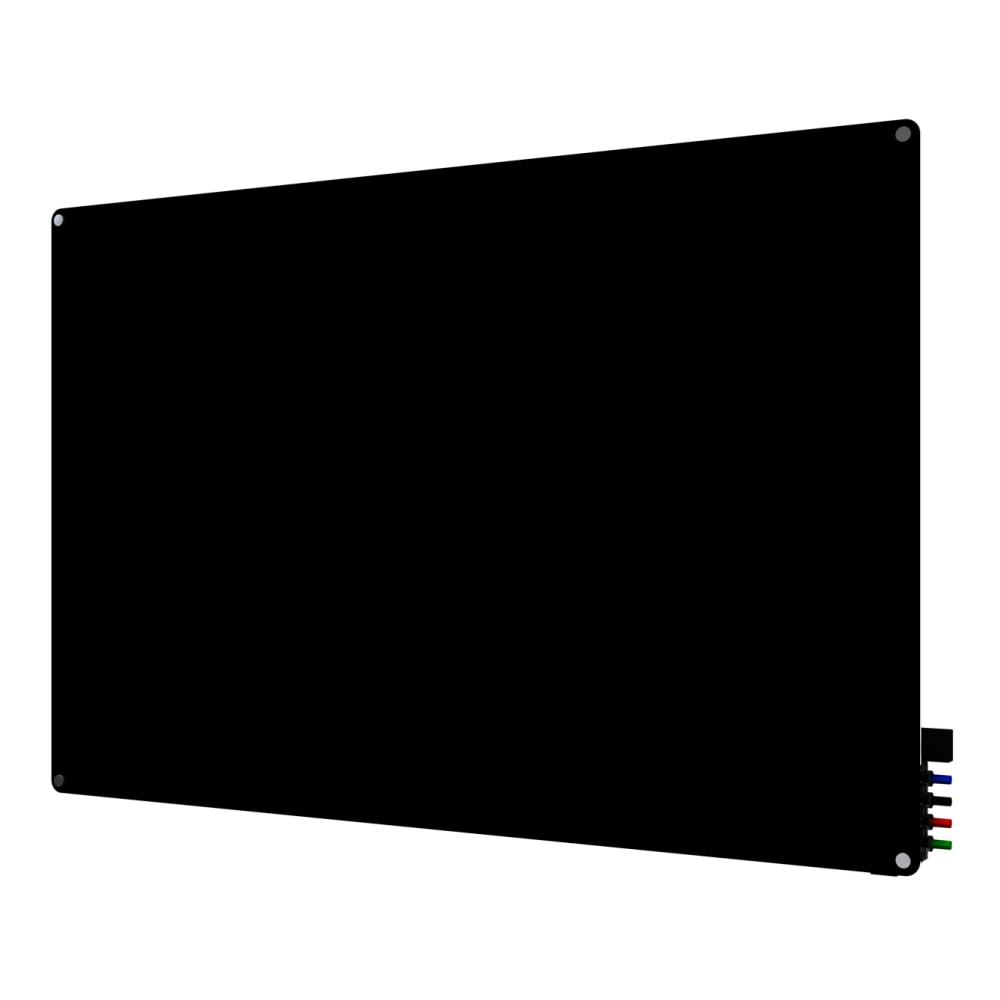 Ghent Harmony Magnetic Glass Unframed Dry-Erase Whiteboard, 36in x 48in, Black MPN:HMYRM34BK