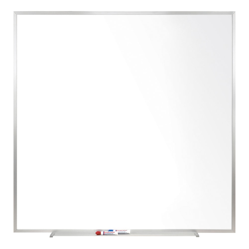 Ghent Magnetic Porcelain Dry-Erase Whiteboard, 48in x 48in, Aluminum Frame With Silver Finish MPN:M1-44-4