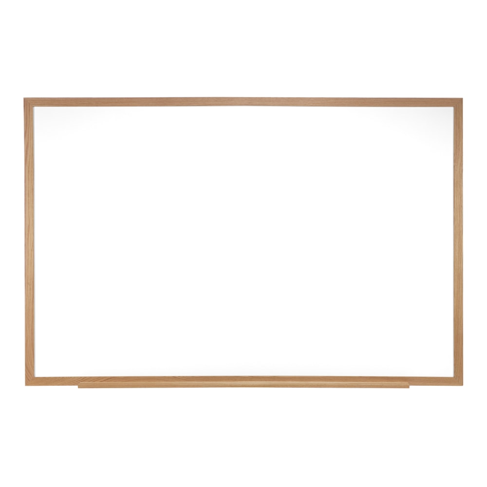Ghent M2W Non-Magnetic Dry-Erase Whiteboard, Porcelain, 48 1/2in x 72 1/2in, Oak Wood Frame, Natural Finish MPN:M2W-46-4