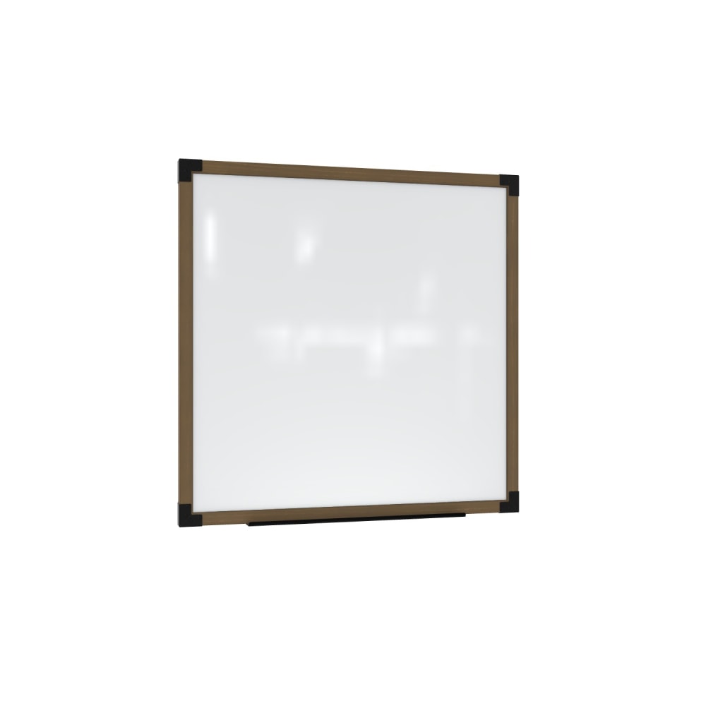 Ghent Prest Magnetic Dry-Erase Whiteboard, Porcelain, 50-1/4in x 50-1/4in, White, Driftwood Frame MPN:PRW6M44BD