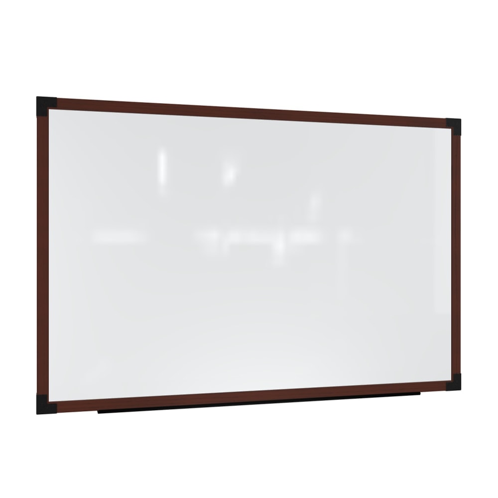 Ghent Prest Magnetic Dry-Erase Whiteboard, Porcelain, 50-1/4in x 98-1/4in, White, Carmel Oak Wood Frame MPN:PRW6M48BC