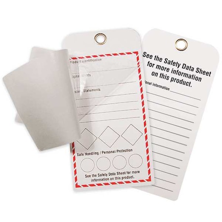 Tag, 6 in H, 3 in W, Synthetic, PK25 MPN:GHS1043