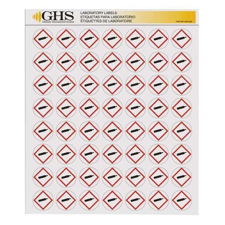 GHS Label, 1 in H, 1 in W, Paper, PK1120 MPN:GHS1209