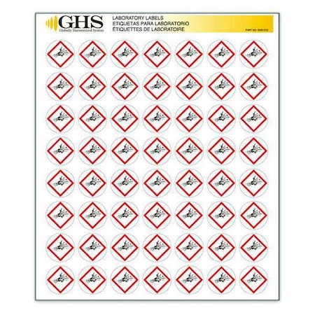 GHS Label, 1 in H, 1 in W, Paper, PK1120 MPN:GHS1210