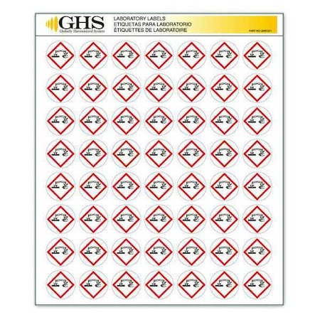 GHS Label, 1 in H, 1 in W, Paper, PK1120 MPN:GHS1211