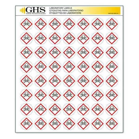 GHS Label, 1 in H, 1 in W, Paper, PK1120 MPN:GHS1215